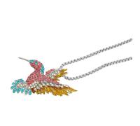 Abaodam Collar Colgante de Pájaro para Clavícula Joyería Brillante Pedrería Cadena Colorida Estilo Vintage Accesorio para Mujer Fiestas y Uso Diario