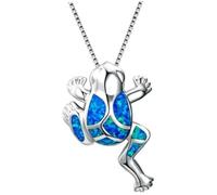Abaodam Collar Colgante de Rana para Mujer Collar de Moda Azul Joyería Creativa de Animal Plata de Ley Obsequio Día Madre y Ocasiones Obsequios