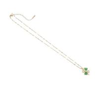 Abaodam Collar Colgante de Trébol de Cuatro Hojas de Plata, Gargantilla Ajustable para Mujer, Amuleto de Buena Suerte para San Patricio y Regalos de Cumpleaños, Joyería Delicada
