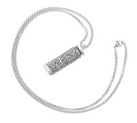 Abaodam Collar Colgante Vial Hueco de Metal con Grabado Seis Palabras Verdaderas, Contenedor Gawu Portátil para Cenizas, Unisex para Hombres y Mujeres, Joyería Versátil para Uso Diario