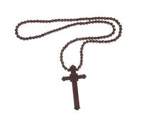 Abaodam Collar Cruz de Madera para Hombres y Mujeres Colgante Crucifijo con Cuentas Ligeras y Duraderas Diseño Hip-hop y Estilo Callejero Joyería Religiosa Cómoda para Oración y Meditación