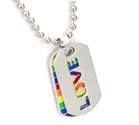 Abaodam Collar De Acero Inoxidable Para Parejas De Parejas Colgante De Arcoiris De Pareja Gay Collar De Amor Del Arco Iris Colgante De Cuello Orgullo Doble Capa