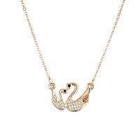 Abaodam Collar de Cisne Doble para Mujer Gargantilla Sencilla de Aleación Ligera Colgante Minimalista para Uso Diario Fiestas y Regalos Obsequios