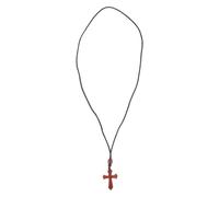 Abaodam Collar de Cruz de Madera Sangre de Árbol, Colgante Crucifijo Artesanal Unisex, Joyería Cristiana para Hombre y Mujer, Decoración Religiosa y Símbolo de Fe