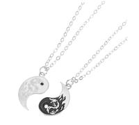 Abaodam Collar de Dragón de Pareja Joyería Tai Ji Collar de Acero Inoxidable para Novio y Novia Collares de Ying y Yang Colgante Obsequio de San Valentín