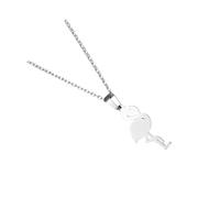 Abaodam Collar de Flamenco de Acero Inoxidable Colgante de Animal Forma Flamingo, Cómodo al Tacto, para Mujer