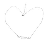 Abaodam Collar de Letras en Metal Plateado y Acero Resistente para Mamá, Accesorio Elegante que Transmite Cariño, Adecuado para Regalos en Navidad y Día la Madre