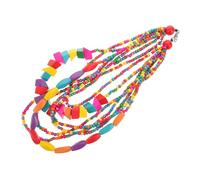 Abaodam Collar Llamativo y Colorido para Mujer, Collar Bohemio Étnico Africano Cuentas de Madera, Diseño Vintage y Exagerado, Adecuado para Fiestas y Uso Diario