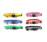 Abaodam Collar Reflectante para Perros Pequeños de Nylon Hebilla de Seguridad y Campana Ajustable, Paquete de 6 Piezas para Mascotas Pequeñas y Confortables Color Color Aleatorio