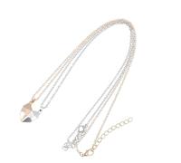 Abaodam Collares Colgantes para Parejas Diseño de Corazón Partido 1 Cadena Dorada 1 Cadena Plateada Accesorios Creativos de Moda para Mujer Joyería Romántica para Uso Diario