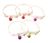 Abaodam Collares Fluorescentes para Perros y Gatos Pequeños, 5 Piezas Ajustables Silicona Ligera, Diseños de Corazón y Huellas, Collar Antipérdida para Paseo Nocturno y Color Aleatorio