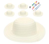 Abaodam colorear sombrero de paja Decoración de sombrero suministros de fiesta para suministros para manualidades pintar decoraciones para fiestas temáticas