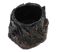 Abaodam Comedero y Bebedero de Resina Diseño Corteza de Árbol para Terrarios de Reptiles Tamaño Mediano Color Piedra Realista Accesorio Decorativo para Camaleones Geckos y Cangrejos