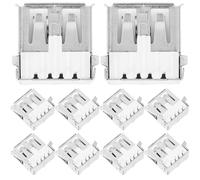 Abaodam Conector USB Hembra 20 Patas Dobladas y Borde Enrollado Diseño Horizontal 90 Grados Cubierta Trasera Protectora Paquete de 100 Unidades Adecuado para Grabación y Equipos