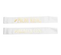 Abaodam Conjunto de 2 Bandas para Graduación en Satén Letras Doradas Prom King Queen, Accesorios para Fiesta de Graduación, Obsequio Memorable para Ceremonia y Fotografía