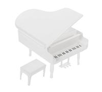 Abaodam Conjunto de Mini Piano y para Casa de Muñecas Decoración de Miniatura para Estilo Accesorio y Realista Color Blanco
