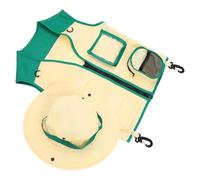 Abaodam Conjunto Infantil de Exploración al Aire con Chaleco y Sombrero Verde para Aventuras Camping Rol para Niñas Exploradores