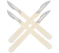 Abaodam Cortador de Pan Europeo Curvo de 4 Piezas Cuchillas de Acero y Mango de Plástico para Rebanar Pan y Bagels en Horneado Profesional y Hotel