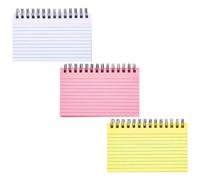 Abaodam Cuaderno de Espiral Horizontal 3 Piezas, Bloc de Notas Engrosado para Estudiantes, Tamaño Portátil, Colores, Papel Rayado para Oficina y Escuela