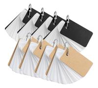 Abaodam Cuadernos de Notas Portátiles 8 Tarjetas de Memoria Anillas Papel Kraft y Negro para Vocabulario y Organización de Tareas Diarias