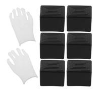 Abaodam Cubiertas Protectoras para Barras Transversales de Portaequipajes de Techo de Coche, Juego de 8 Tapas de Goma 3x2 Cm 1 Par de Guantes, Accesorio Automotor Resistente Intemperie