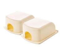 Abaodam Cubiertas Resistentes a Altas Temperaturas a Prueba de Niños Beige 2piezas de Enchufes Protección Segura contra Choques Abs para Tiendas y Garajes