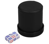 Abaodam Cubilete de Dados Verde con Tapa Hecho de Cuero Artificial con Forro de Terciopelo Silencioso Inclusa 6 Dados y Base Accesorio Compacto y Portátil para Juegos de Mesa