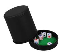 Abaodam Cubilete para Recolección de Dados Verde de Cuero Sintético con Interior de Terciopelo y Tapa, Incluye 6 Dados, Fácil de Transportar y Almacenar para Juegos y Apuestas