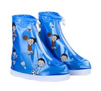 Abaodam Cubrezapatos Impermeables Suela Antideslizante y Cierre de Cremallera, Diseño Deportivo de Dibujos Animados en Pvc para Proteger del Agua y Barro en Hoteles
