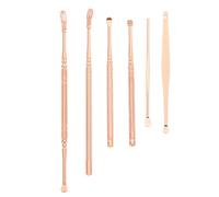 Abaodam Cucharas para Cerumen Limpiador de Oídos de Acero Inoxidable, Palillo de Limpieza en Espiral, Eliminador Cerumen 6 Piezas