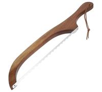 Abaodam Cuchillo para Pan de Madera Acacia Dentado 25 Cm con Funda y Bolsa, Rebanadora de Pan para Repostería y Cocina Doméstica, Cortador de Rebanadas para Pastel y Pizza, Utensilios
