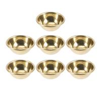 Abaodam Cuenco de Agua Budista Pequeño de Latón Amarillo, Set de 7 Piezas de 8 Cm, Taza para Ofrendas y Meditación en Hogar y Templo, Accesorio Decorativo para Rituales Budistas