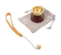 Abaodam Cuenco de Meditación Mini de Metal con Campana de Latón Acabado Nogal Cuenco para Limpieza Instrumento Sonoro para Yoga Relajación y Meditación Profunda