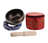 Abaodam Cuenco Tibetano Hecho a Mano para Meditación con Sonido Claro y Sanación, Incluye Mazo de Madera y Cojín, Adecuado para Yoga y Relajación Color Aleatorio