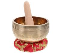 Abaodam Cuenco Tibetano Hecho Mano de Metal Kit de Cuenco Tibetano Mazo y Anillo para Yoga Meditación y Decoración de Interiores para Budismo