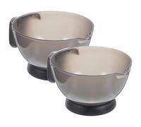 Abaodam Cuencos para Mezclar Tinte de Cabello Asa Ergonómica, Juego de 2 Unidades Grandes Negros, Recipientes Resistentes para Peluquería y Teñido en Casa, Herramienta Esencial