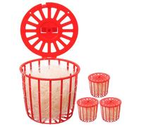 Abaodam Cuencos para Nido de Pájaros 4 Piezas Rojos, Cesta para Jaula de Loros y Canarios, Material Plástico Duradero, Casa para Pájaros para Jaula, Accesorio para Criar y Jugar Aves