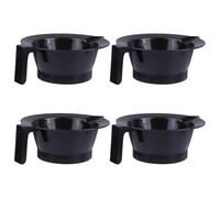 Abaodam Cuencos para Teñir el Cabello de Plástico Negro, Lavables y Reutilizables, Kit de 4 Piezas para Uso en Salón Casa