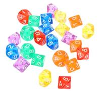 Abaodam Dados de 24 Piezas Poliédricos Transparentes de 10 Caras del 0 al 9, Multicolor (Rojo, Amarillo, Azul, Verde, Naranja, Púrpura), para Juegos de Mesa y Matemáticas Educativas