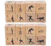 Abaodam Dados de Ejercicio de Madera 4 Piezas Juego Deportivo para Yoga y Fitness, Dados de Juego Reutilizables para Actividades Familiares y Fiestas, Diseño Resistente y Compacto
