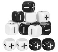 Abaodam Dados Grandes Acrílicos Signos y 12 Piezas 6 y 6 Negros Dados de Juego para Accesorios para Fiestas y Juegos de Mesa Puntos Grandes Fáciles de Leer