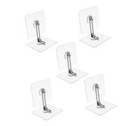 Abaodam de Correas de Seguridad Anclajes Adhesivos para Muebles 5 Juegos de Pared sin Taladro, Material Acrílico y Acero Inoxidable, para Armarios y Estanterías, Protección Infantil