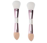 Abaodam de Maquillaje Multifuncionales para Rubor y Polvo de Doble Cabezal Estructura de Aleación y Diseño Portátil Paquete de 2 Piezas para Principiantes y Profesionales