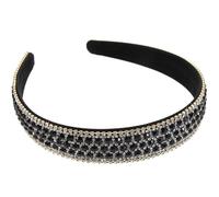 Abaodam Diadema Antideslizante Negra Gemas de Imitación y Cristal, Accesorio Cabello Brillante para Mujer, Adecuado para Fiestas, Bodas y Uso Diario