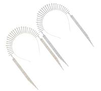 Abaodam Diadema de Gemas de Imitación Borlas 2 Piezas, Tiara de Cristal Dorada y Plateada, Accesorio Cabello de Boda y Fiesta para Mujer, Tocado Elegante para Madrinas y Eventos