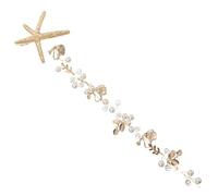 Abaodam Diadema de Perlas Dorada Estrella de Mar Vintage, Aro de Pelo de Aleación para Boda y Fiesta, Accesorio Elegante para Mujer y Novia, Tocado para Cabello de Ceremonia