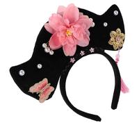 Abaodam Diadema de Princesa China Vintage en Color Rosa Estilo Dinastía Qing Diadema Floral Tradicional Hanfu para Mujer y Niña Accesorio para Fotografía Fiestas Temáticas y Teatro