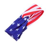 Abaodam Diadema Diseño Bandera Estadounidense para Uso Diario, Material de Tela y Bungee, Cómoda Arrugas, Adecuada para Celebraciones Patrióticas