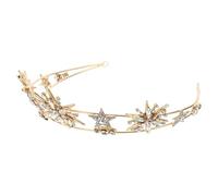 Abaodam Diadema Dorada de Estrella Brillantes para Novia, para Halloween y Despedidas de Soltera, Hecha Material Duradero