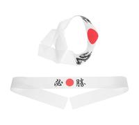 Abaodam Diadema Ninja Japonesa 2 Piezas para Chef y Karate, Banda de Pelo Deportiva de Poliéster Transpirable, Pañuelo Bushido Hachimaki para Cocina, Sushi y Entrenamiento